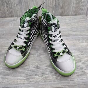 NEW Ground Up Beetlejuice Sneakers Black White Green Sandworm High Top Women 7.5